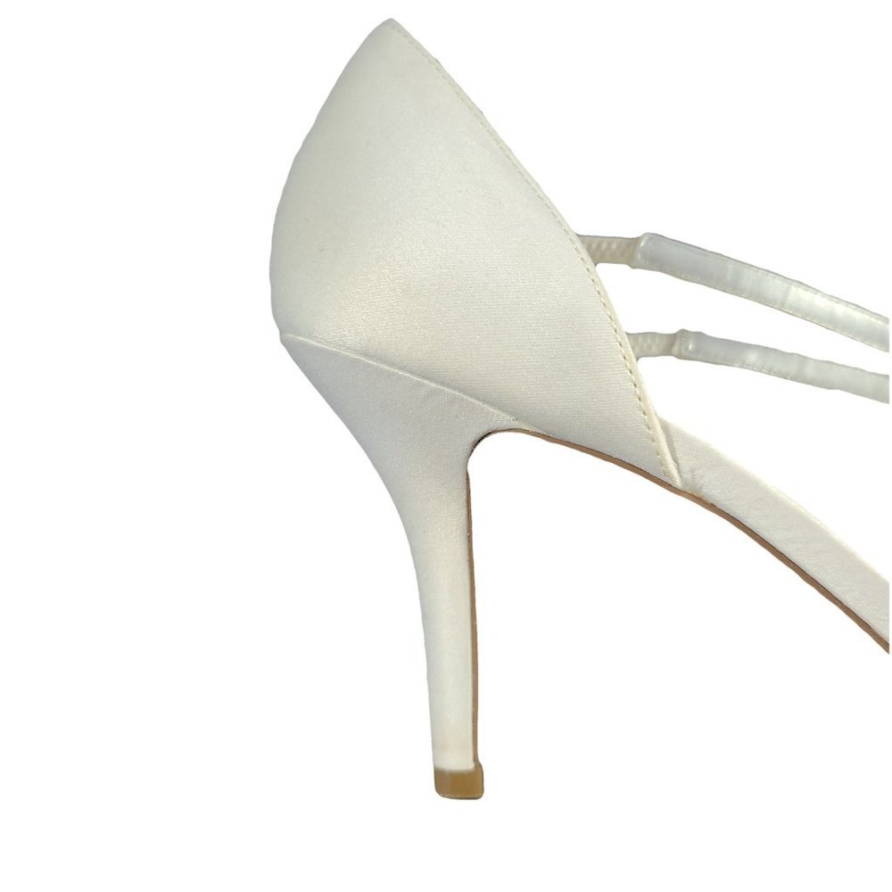 BROWNS White Satin Silver Sparkle Heeled Sandals 7 - Picture 7 of 8